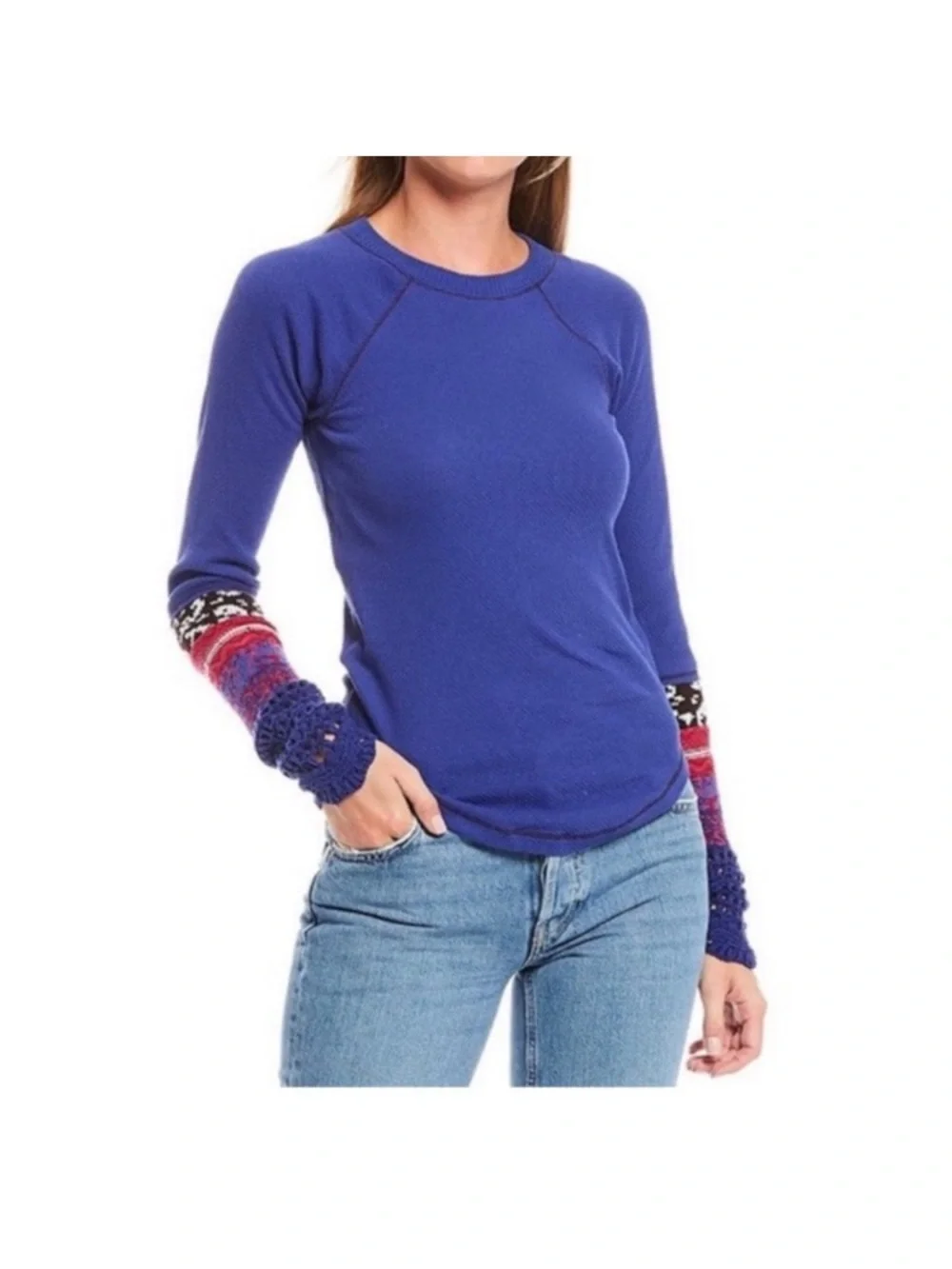 FP IN THE MIX WAFFLE SWEATER Thermal Top SUPER NO A PURPLE